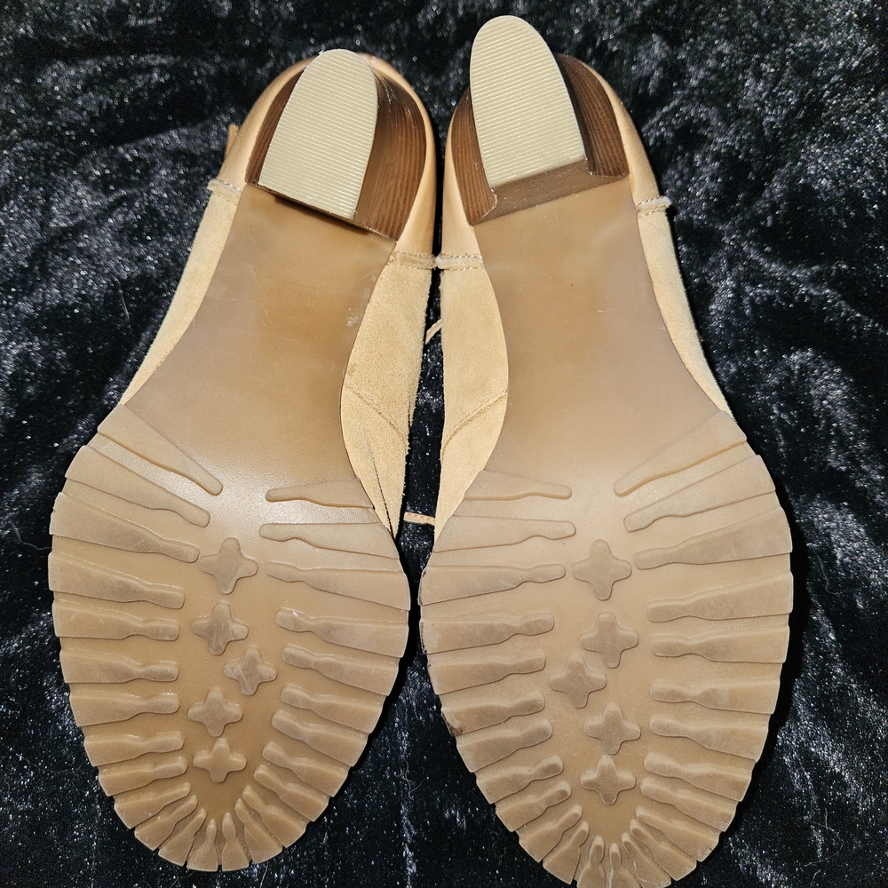 Audrey Brooke Camel Suede Heeled Boots - Picture 3 of 5